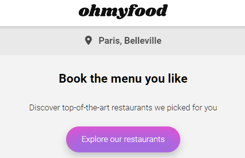 Food ordering company website